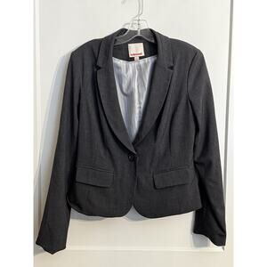 Hollywould Suit Jacket Blazer Gray Sz XL One Button office Capsule Academia Prep